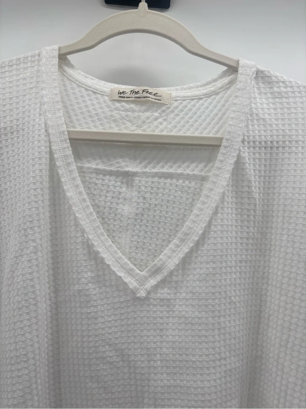 We The Free Coraline Thermal Top Oversized Waffle Knit Asymmetrical Top Size Sm